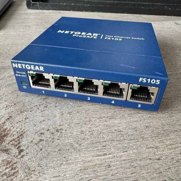 5/$25 Netgear ProSAFE 5 Port 10/100 Switch FS105 v3 EUC - Picture 3 of 7